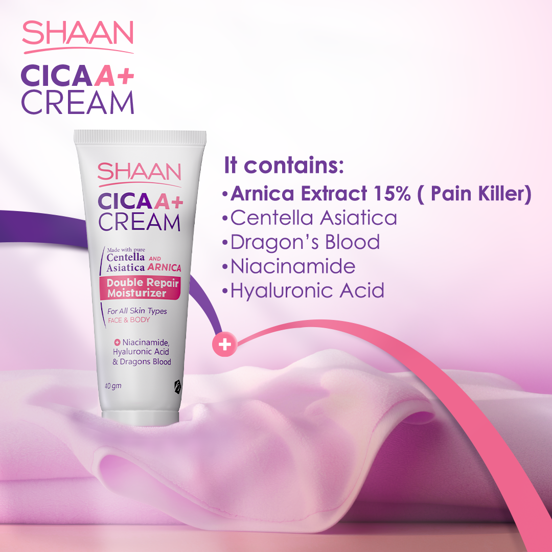 Shaan Cica A+ Cream with ingredients listed