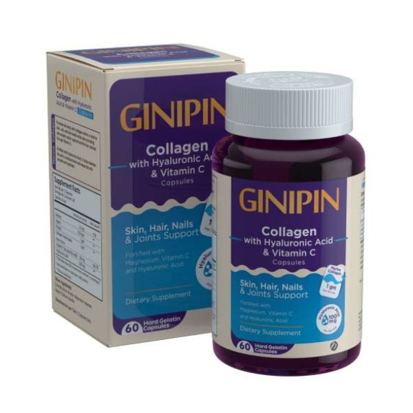 GINIPIN Collagen With Hyaluronic Acid & Vitamin C Capsules