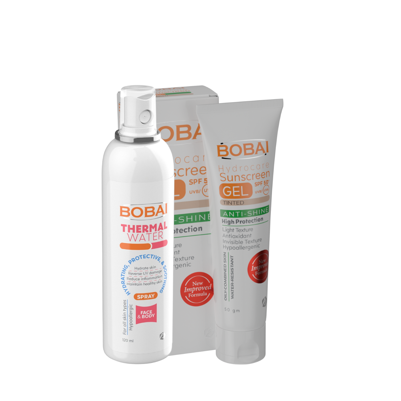 BOBAI Sunscreen Hydrocare Tinted Gel SPF 50+ and BOBAI Thermal Water Offer Pack)