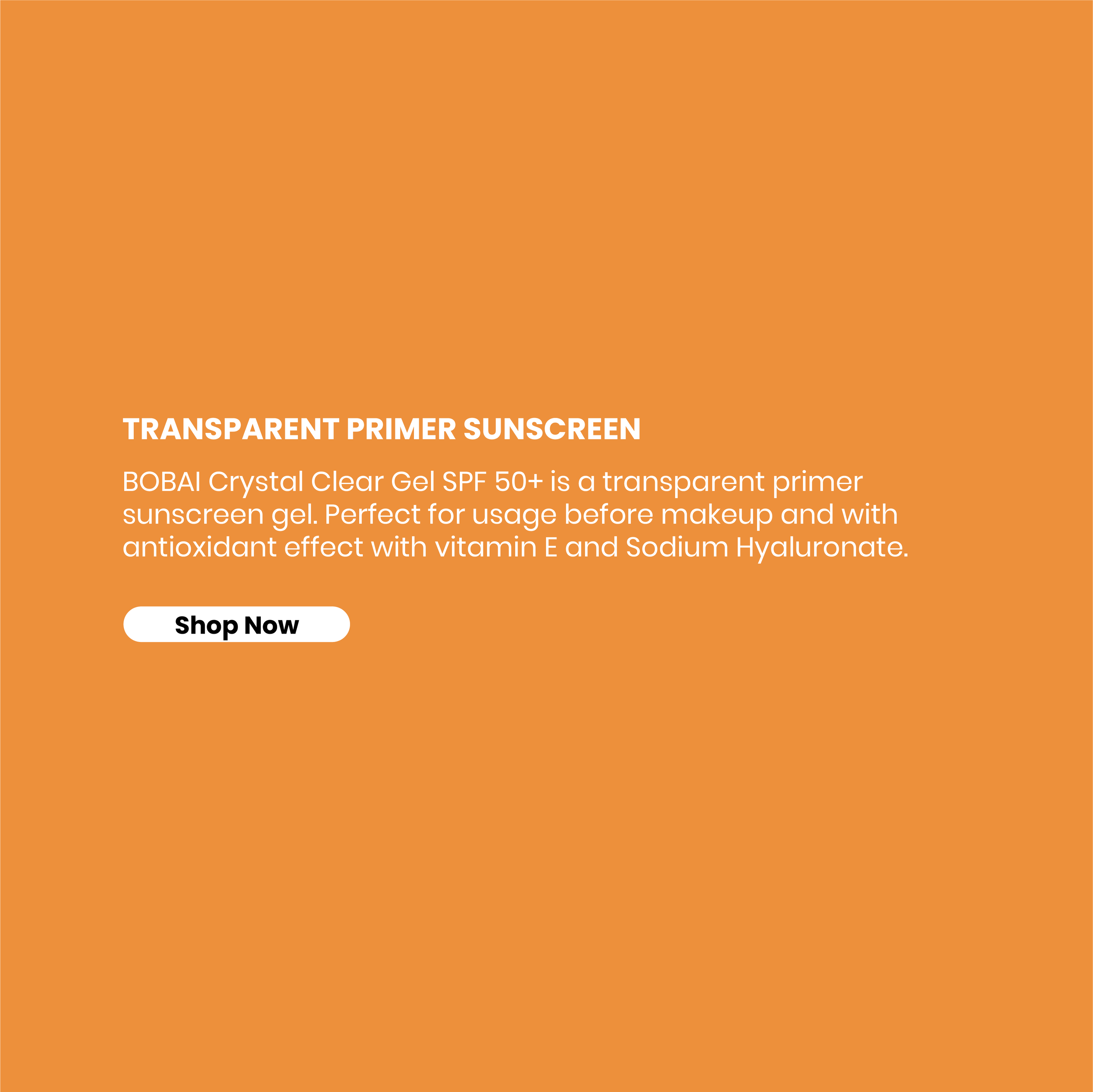 Bobai Sunscreen 'Transparent primer sunscreen' advertisement