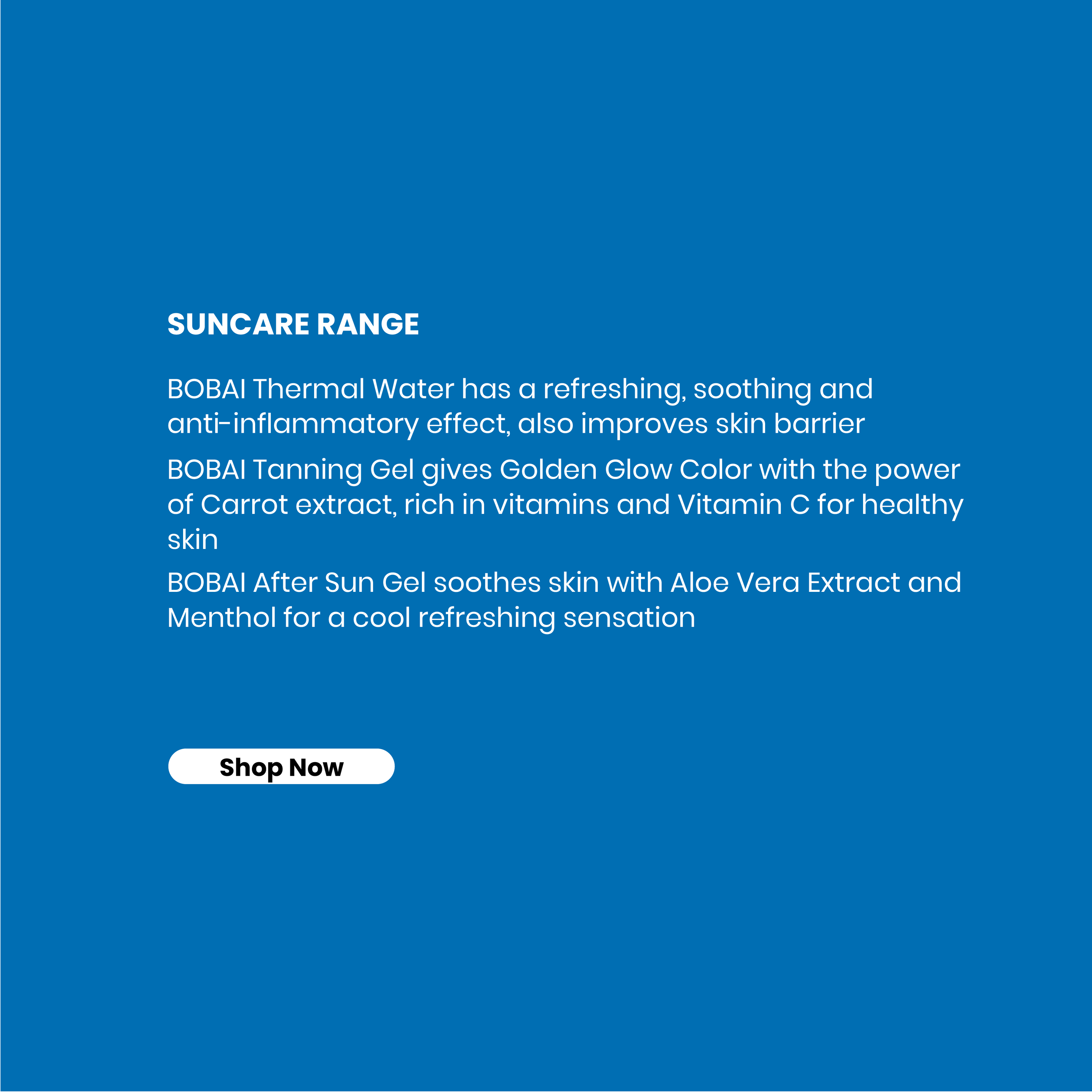 BOBAI suncare products 'suncare range'