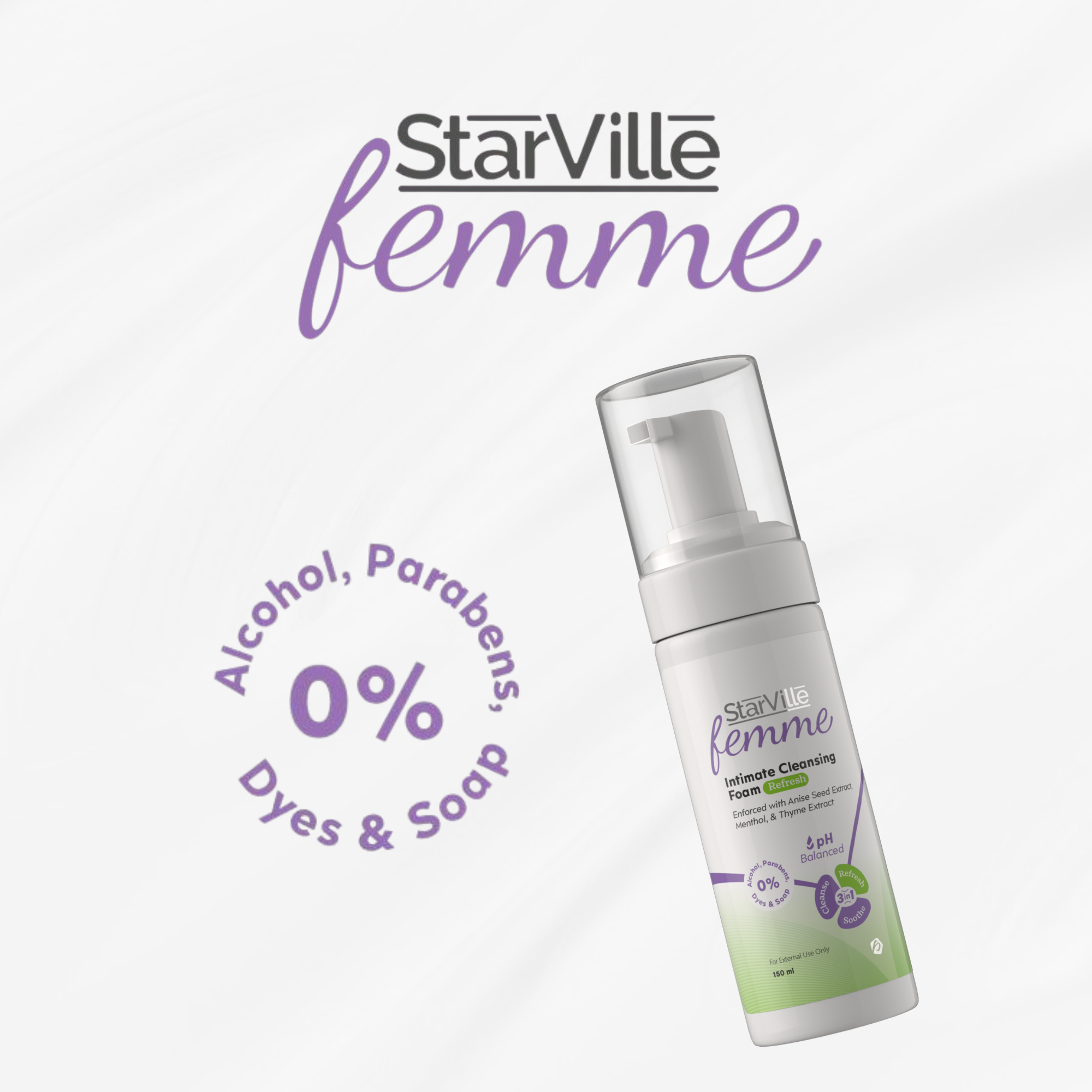 StarVille Femme Intimate Cleansing Foam Refresh 150 ml