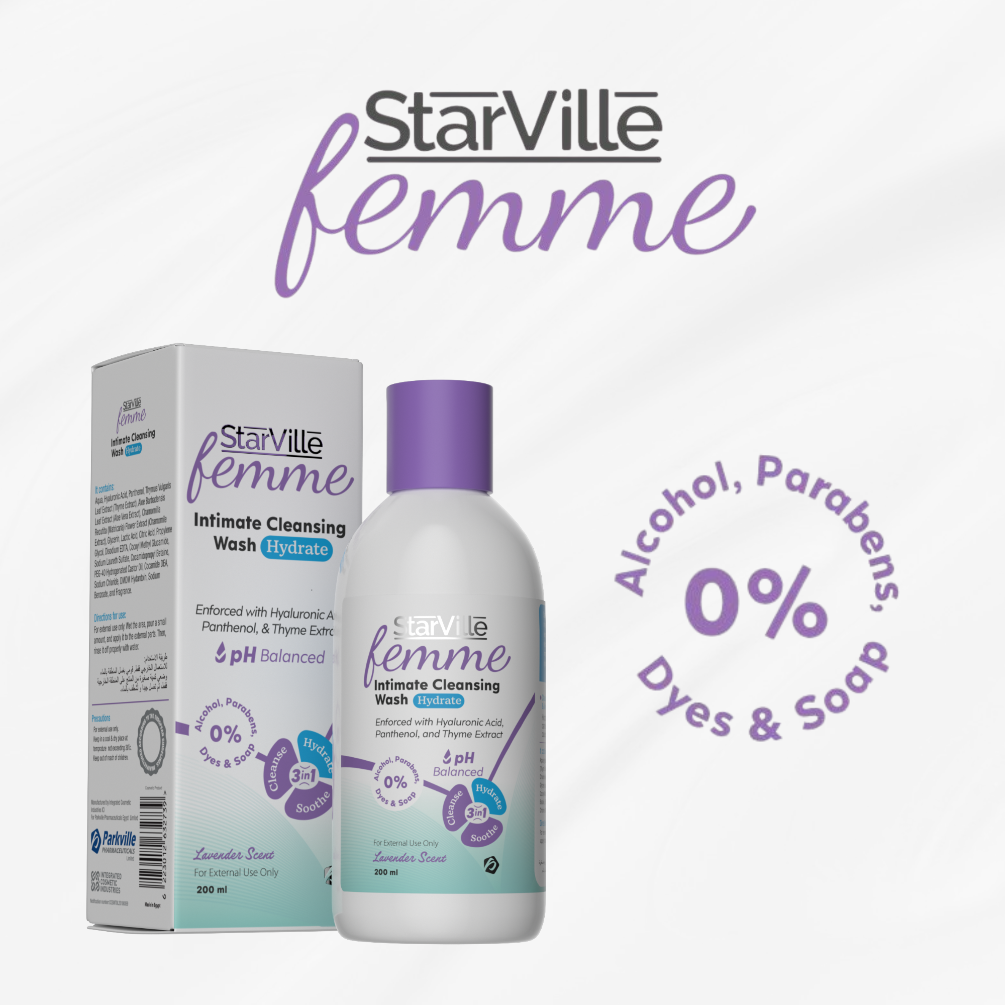 StarVille Femme Intimate Cleansing Wash Hydrate 200 ml