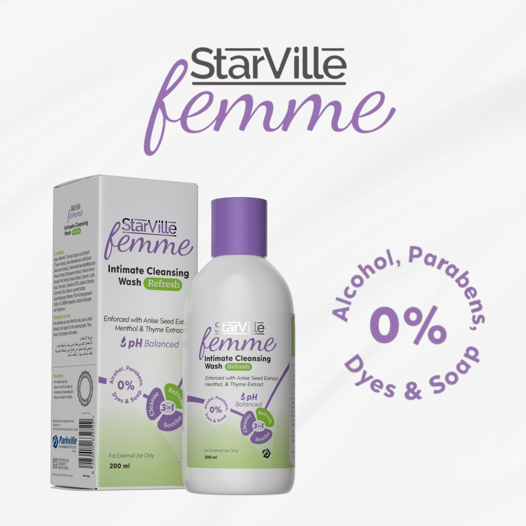 StarVille Femme Intimate Cleansing Wash Refresh 200 ml