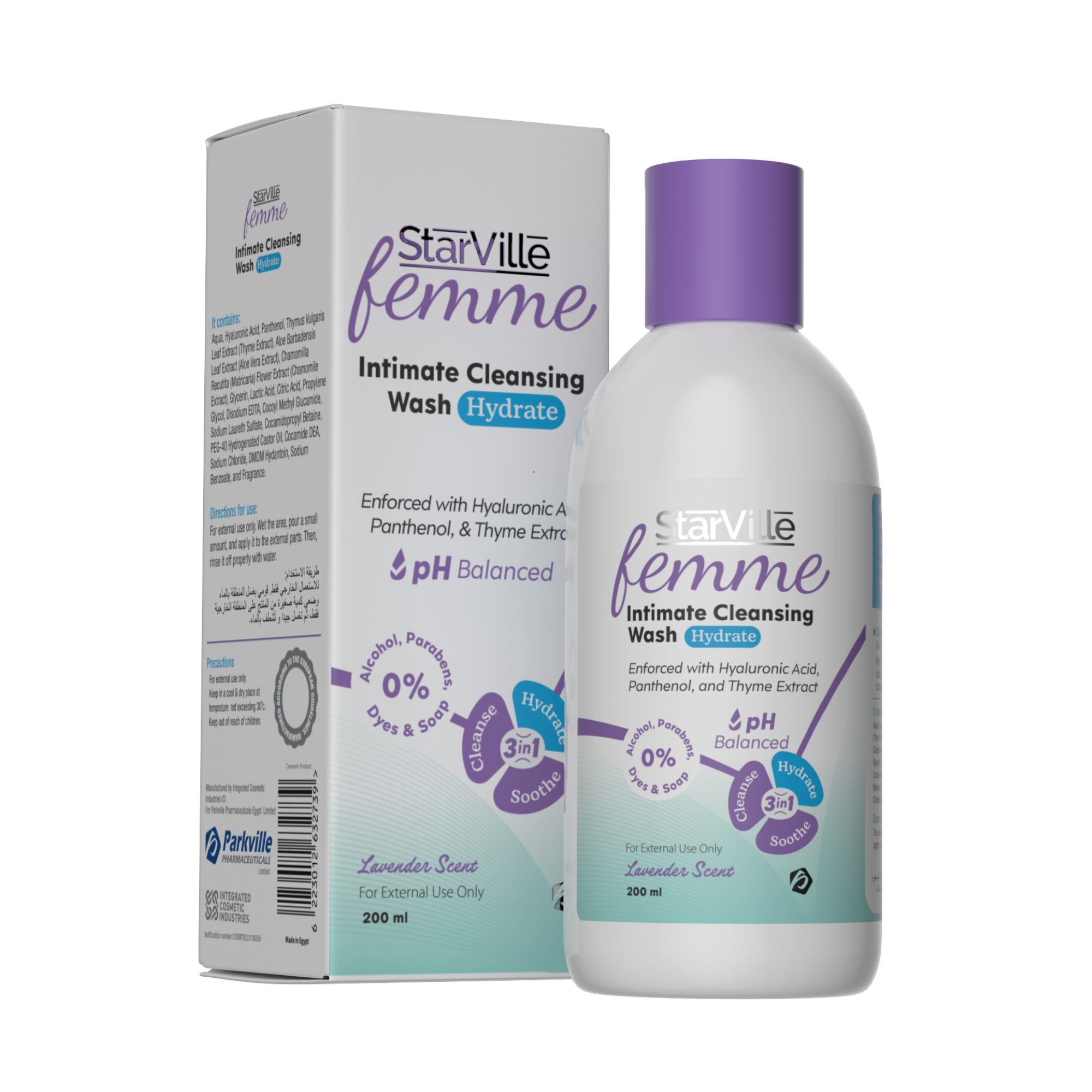 StarVille Femme Intimate Cleansing Wash Hydrate 200 ml