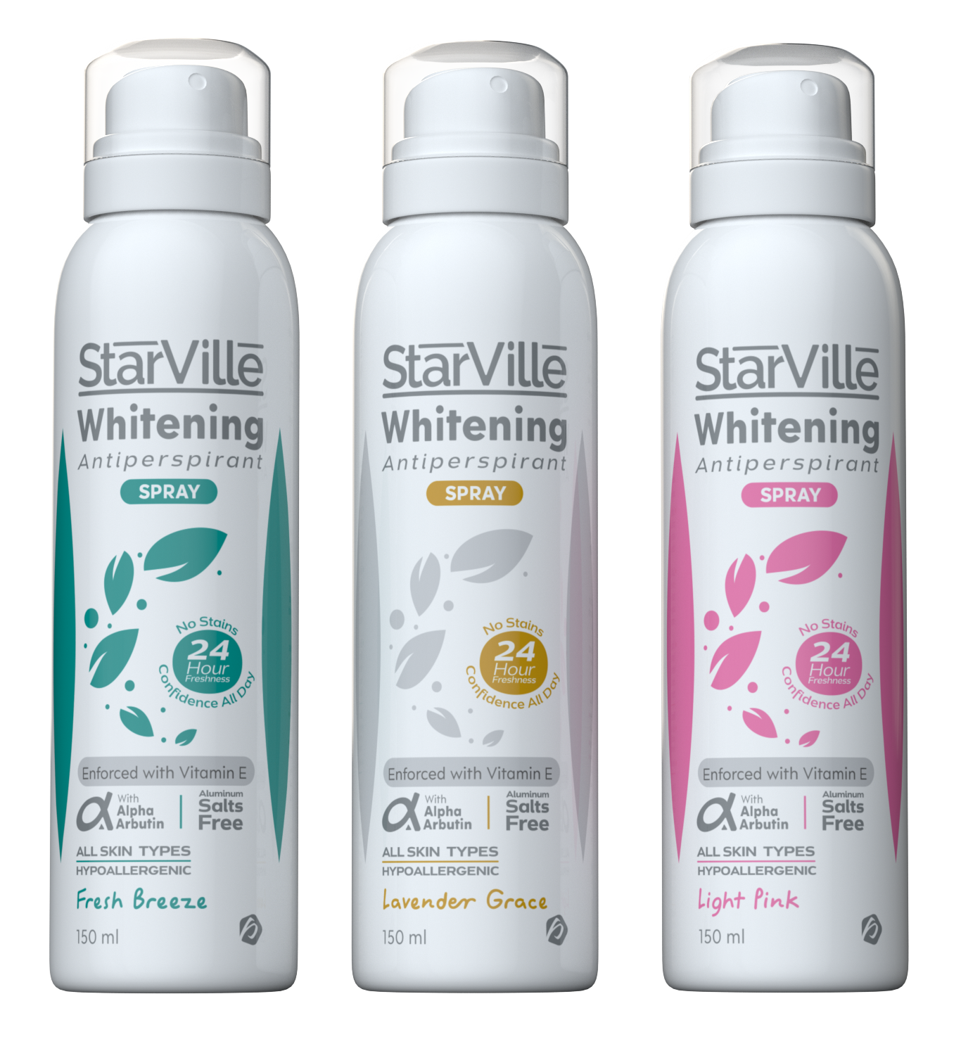 Starville Whitening Antiperspirants Spray Light Pink 150 ml