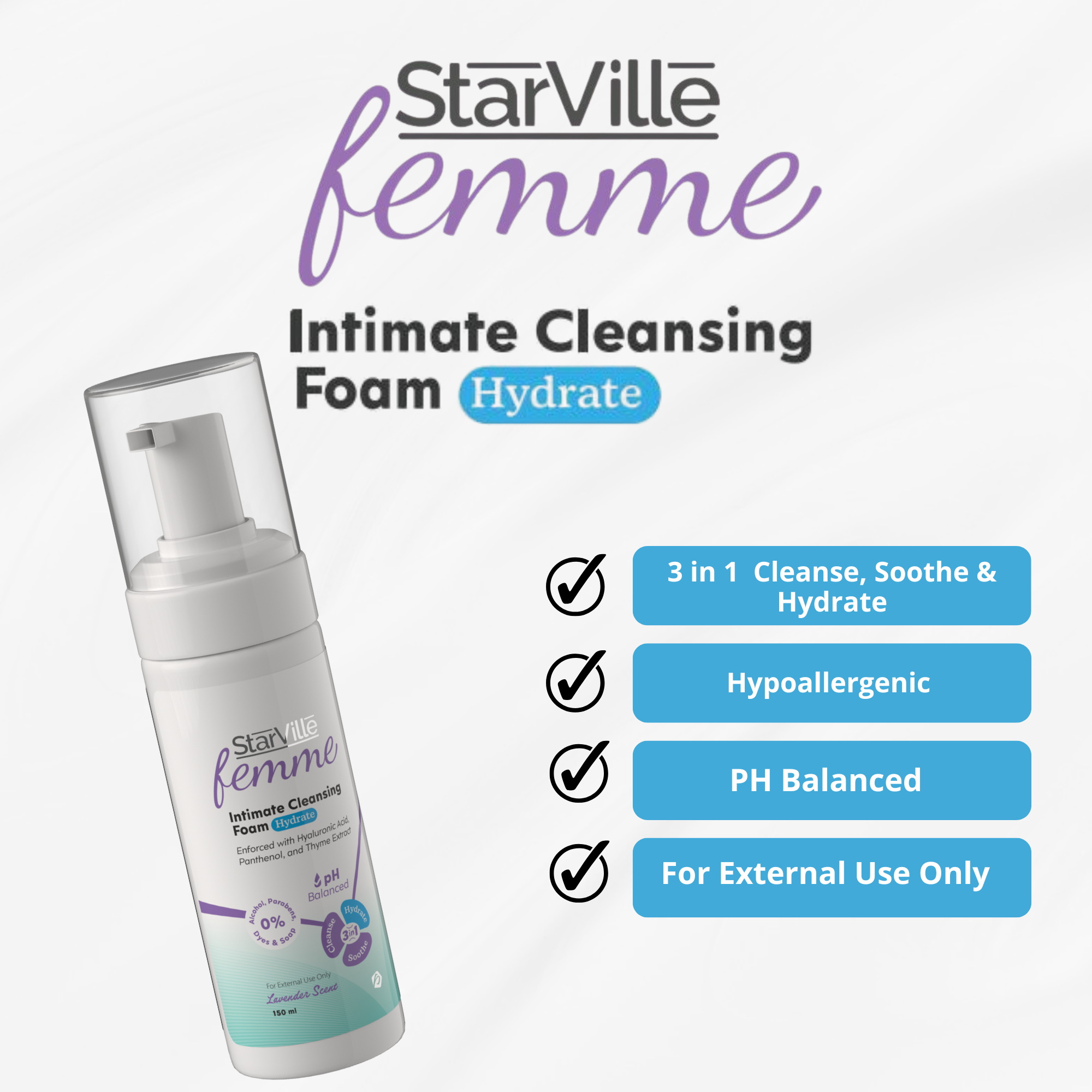 StarVille Femme Intimate Cleansing Foam Hydrate 150 ml