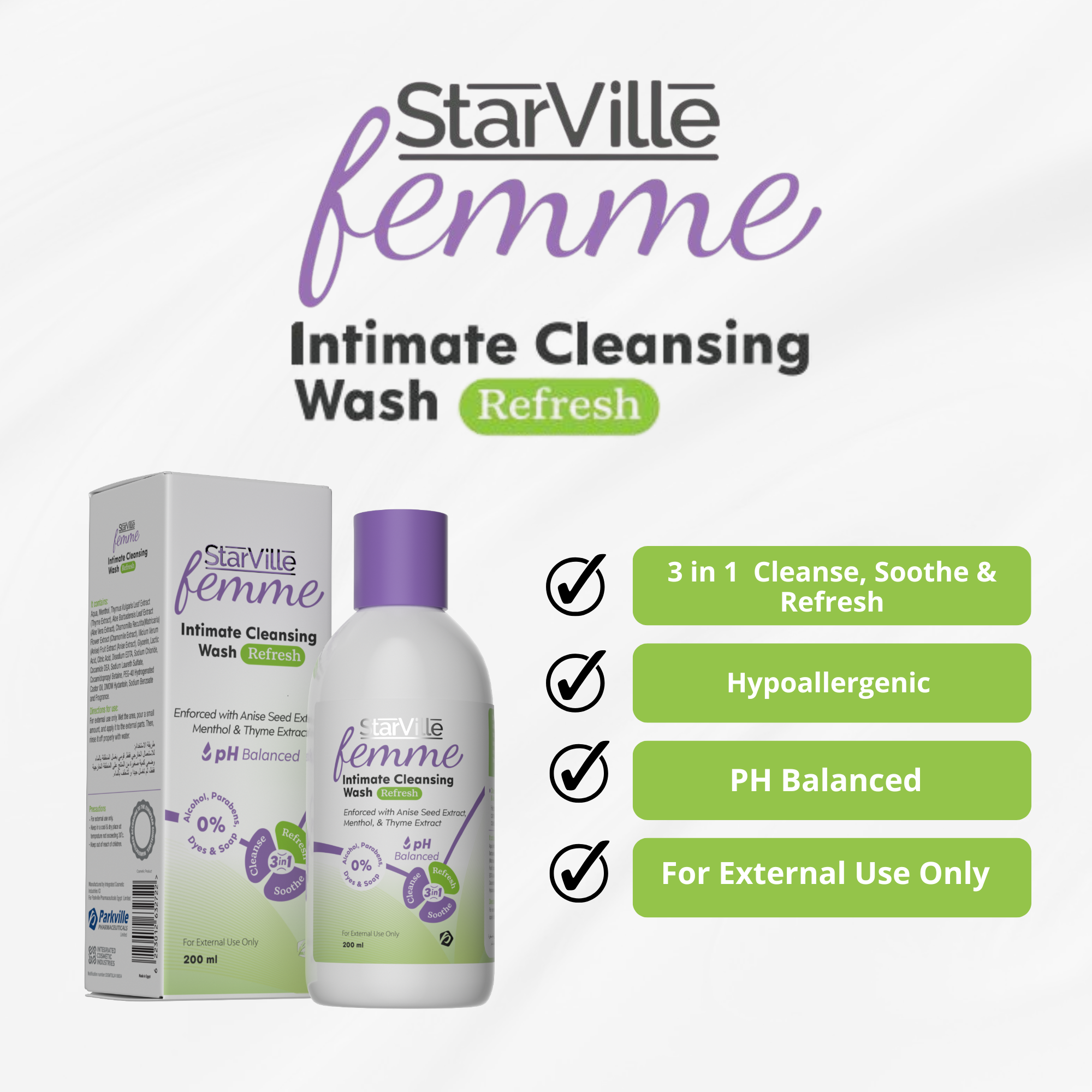 StarVille Femme Intimate Cleansing Wash Refresh 200 ml