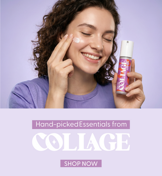 Woman applying Starville Collage skincare line on her face 