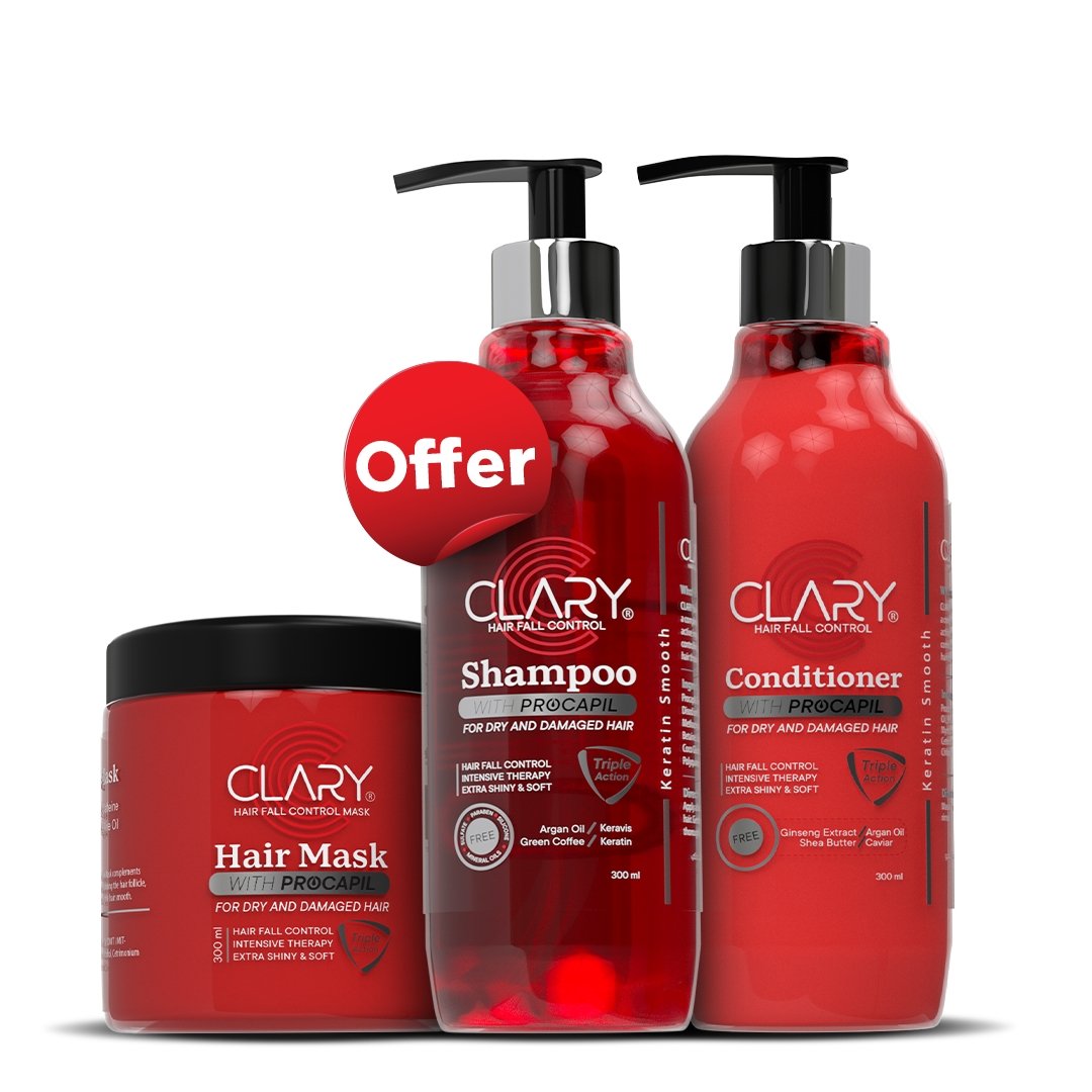 Clary shampoo and Conditioner and Hair mask Jar Offer Pack