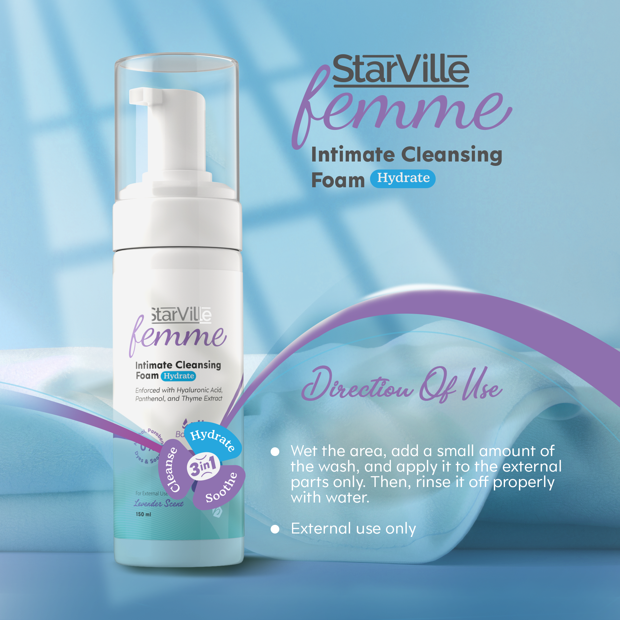 StarVille Femme Intimate Cleansing Foam Hydrate 150 ml