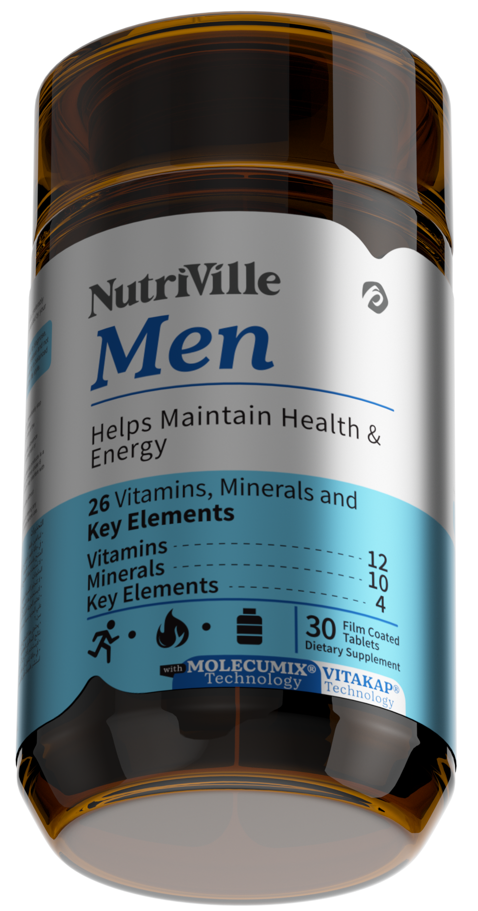 NutriVille Men's multivitamin supplement bottle 