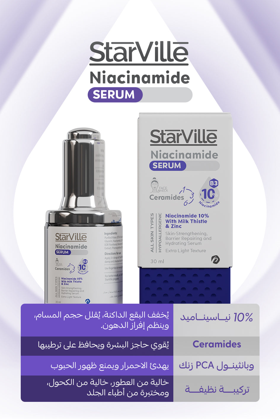 StarVille Niacinamide serum packaging 