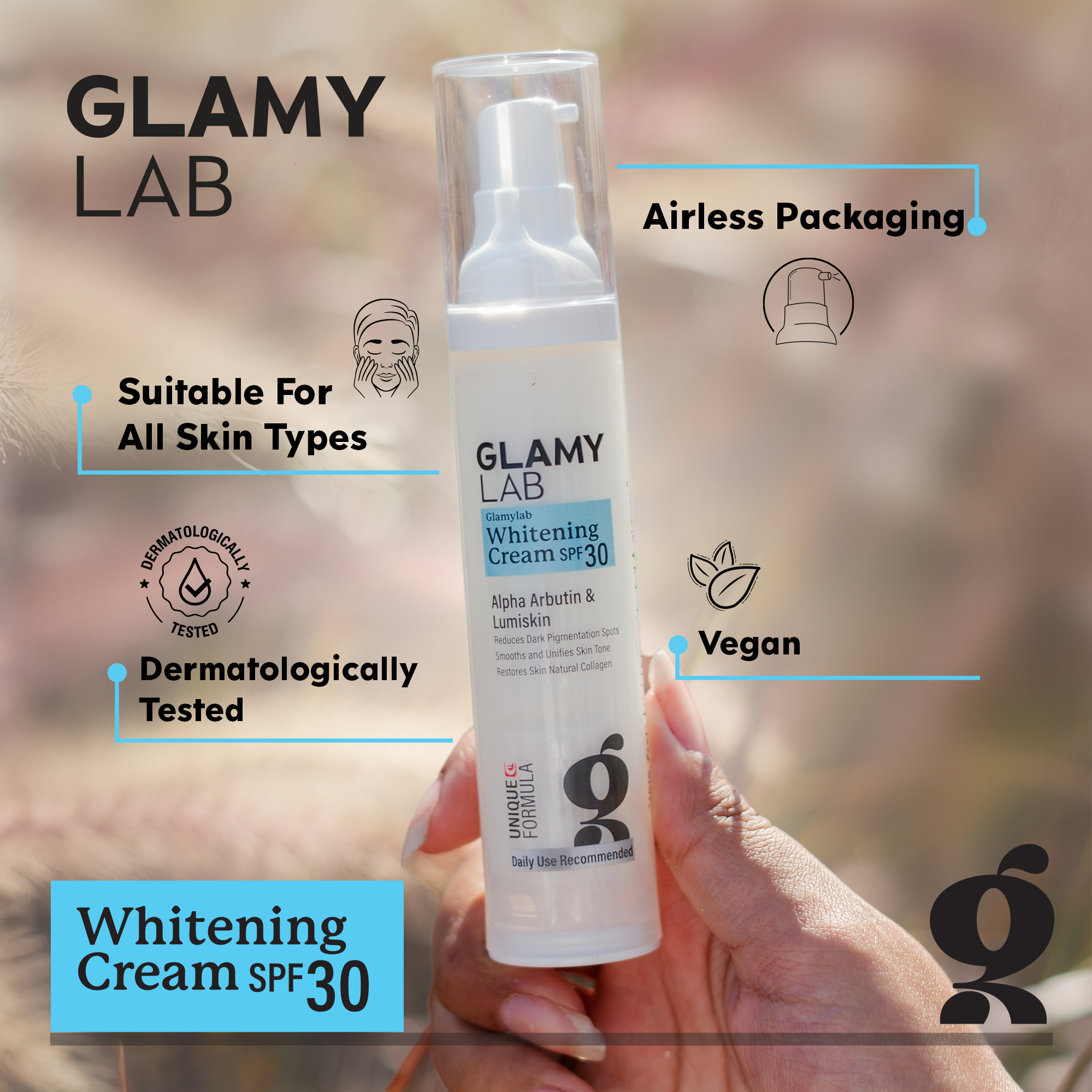 GLAMY LAB Whitening cream SPF 30 50 gm