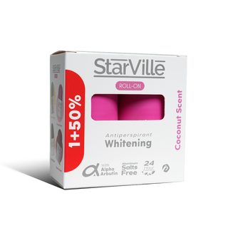 Starville Whitening Roll on Light Pink with Coconut Scent 60 ml promopack