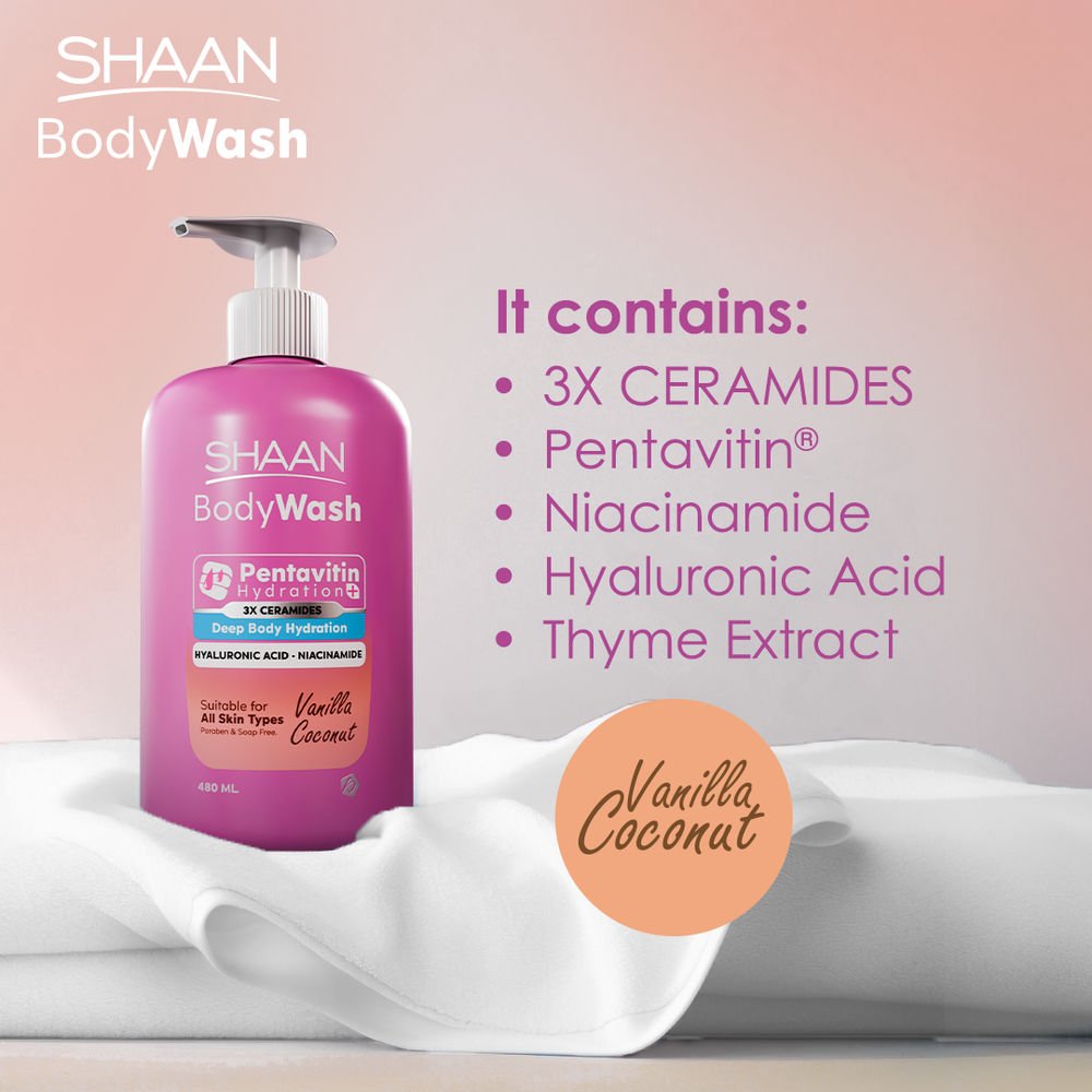 SHAAN Vanilla Coconut Hydrating Body Wash 480 Ml - E Parkville