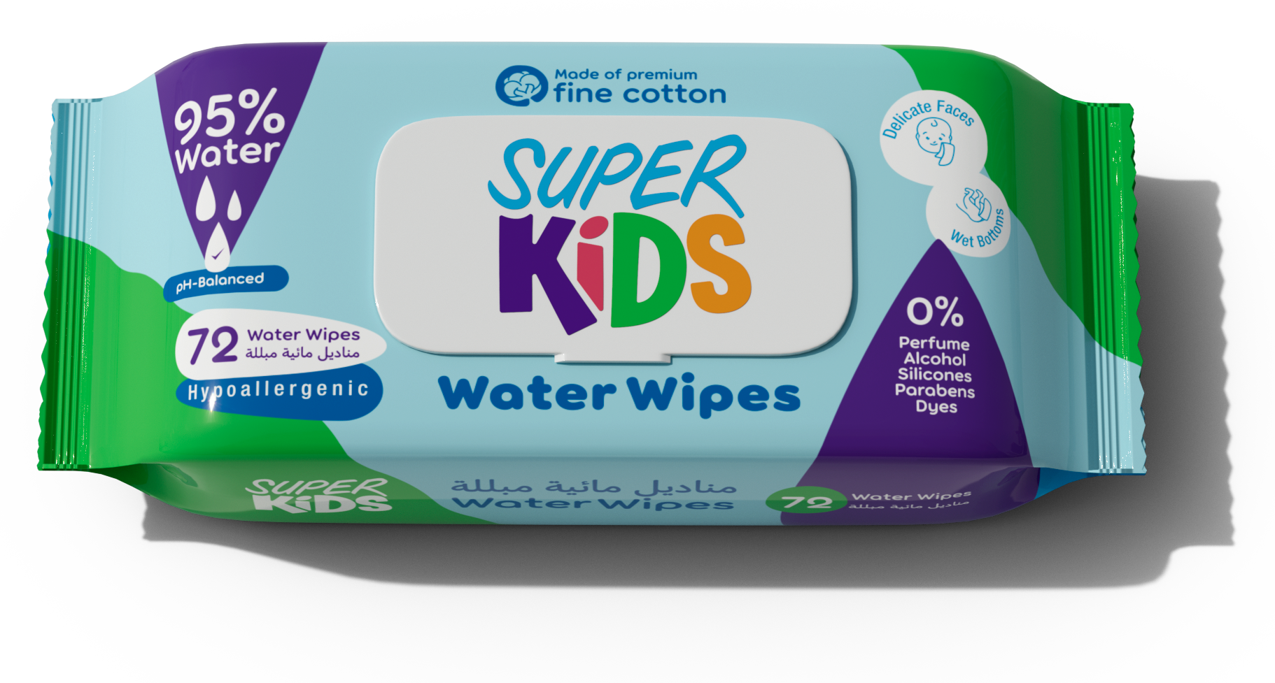 Superkids Water Wipes 72 wipe