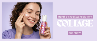 Woman applying Starville Collage cream to her face.